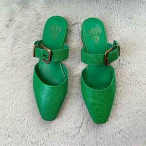 Charlotte Stone Pam Mule Buckle Slides Tejus Hot Mint Size 8 Worn Once Indoors